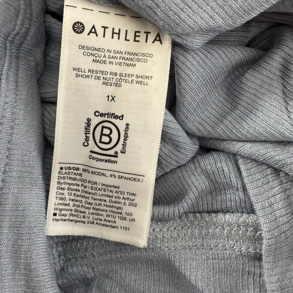 Athleta Well Rested Rib Sleep Short 1X Blue Gray Modal Spandex NWT SS-2083 - Picture 11 of 13